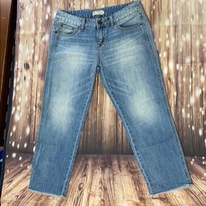 Free people mid rise jeans Capri style jeans